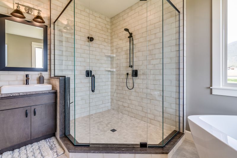 Modern bathroom with glass shower